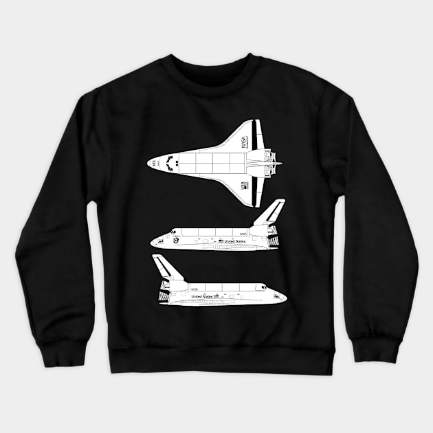 Space Shuttle Crewneck Sweatshirt by euglenii